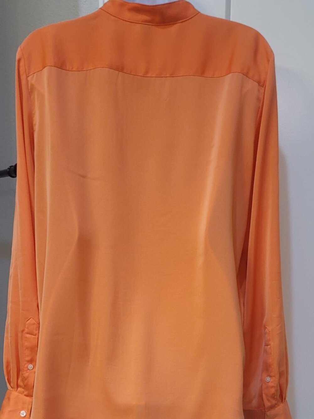 Lauren Ralph Lauren Coral Orange Silky Button Down Shirt in size L - Picture 4 of 5